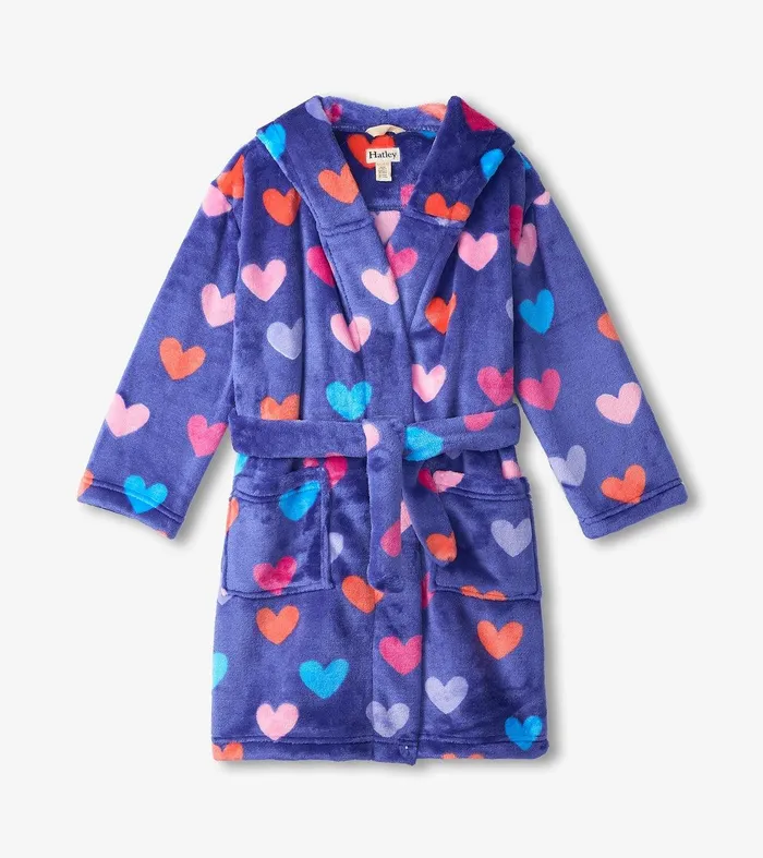 Baby Girls Hearts Fleece Robe Hatley