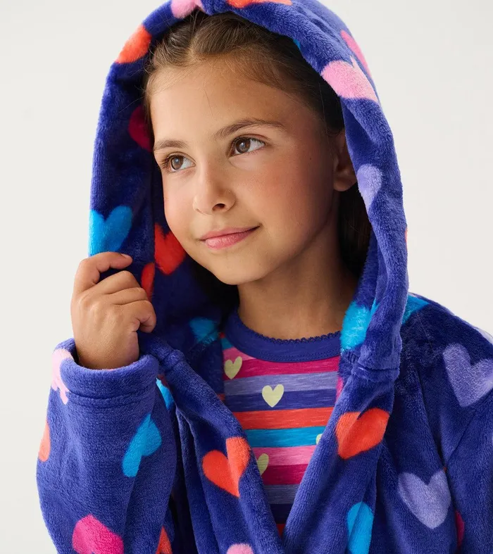 Baby Girls Hearts Fleece Robe Hatley