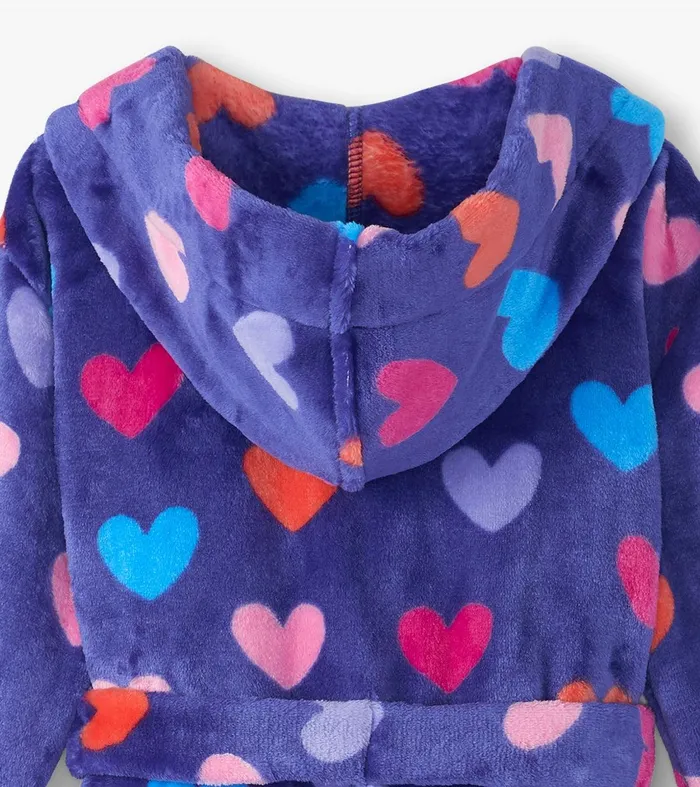 Baby Girls Hearts Fleece Robe Hatley