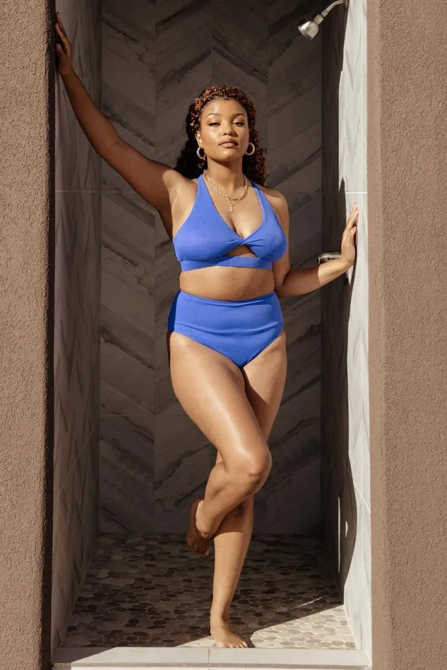 Baltic Born Bikini Women Del Mar Ribbed Bikini Top Blue Baltic Born Bikini Women Del Mar Ribbed Bikini Top Blue