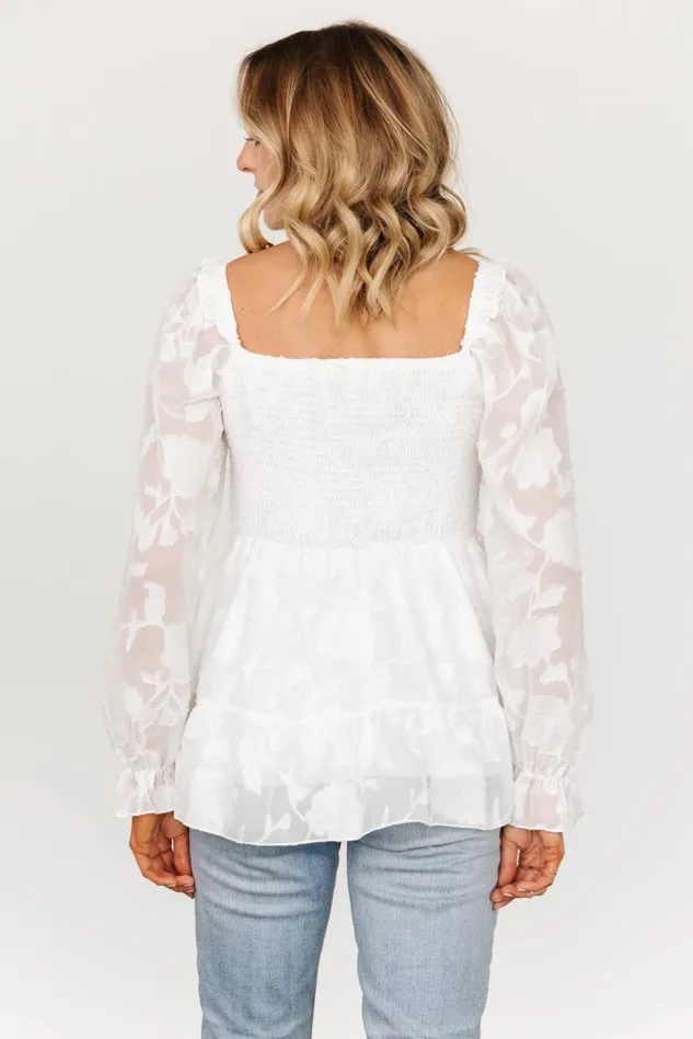 Baltic Born Blouses Shirts Women Ines Smocked Top White Baltic Born Blouses Shirts Women Ines Smocked Top White