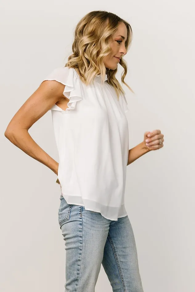 Baltic Born Blouses Shirts Women Leah Mock Neck Top Off White Baltic Born Blouses Shirts Women Leah Mock Neck Top Off White
