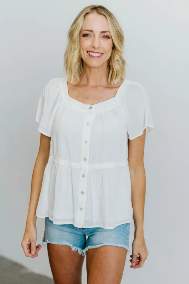 Baltic Born Blouses Shirts Women Unity Button Up Top Off White