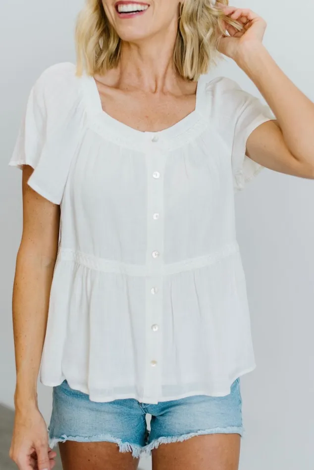 Baltic Born Blouses Shirts Women Unity Button Up Top Off White Baltic Born Blouses Shirts Women Unity Button Up Top Off White