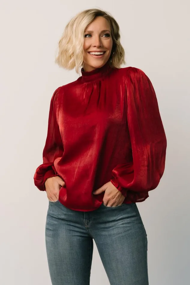 Baltic Born Blouses Shirts Women Willa Shimmer Top Wine