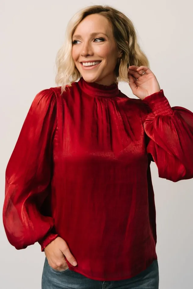 Baltic Born Blouses Shirts Women Willa Shimmer Top Wine Baltic Born Blouses Shirts Women Willa Shimmer Top Wine