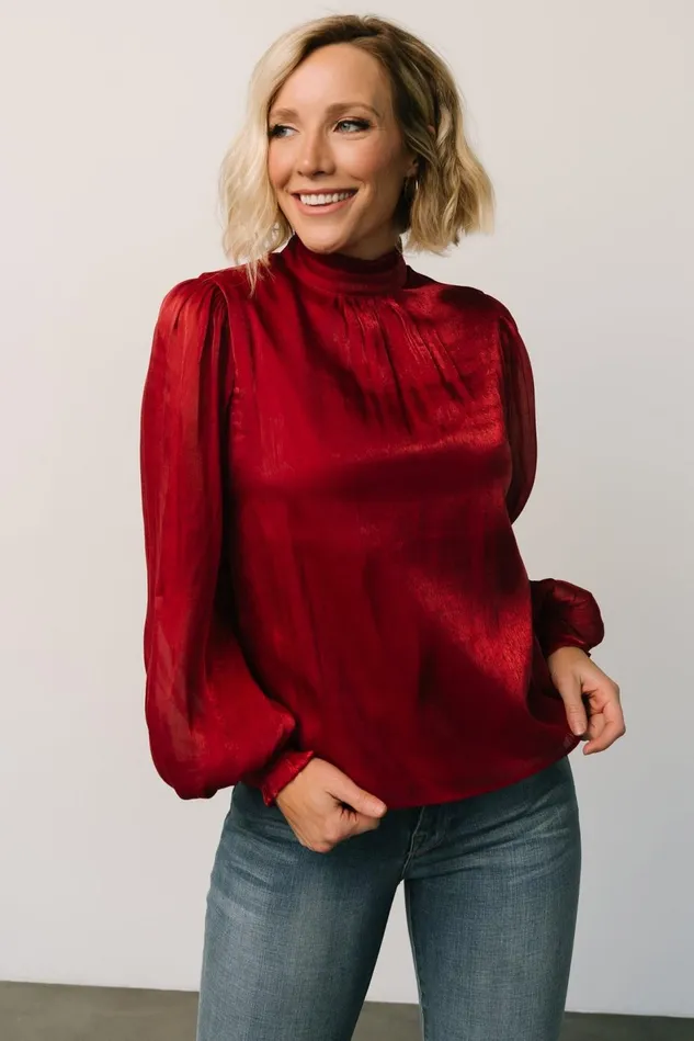 Baltic Born Blouses Shirts Women Willa Shimmer Top Wine Baltic Born Blouses Shirts Women Willa Shimmer Top Wine