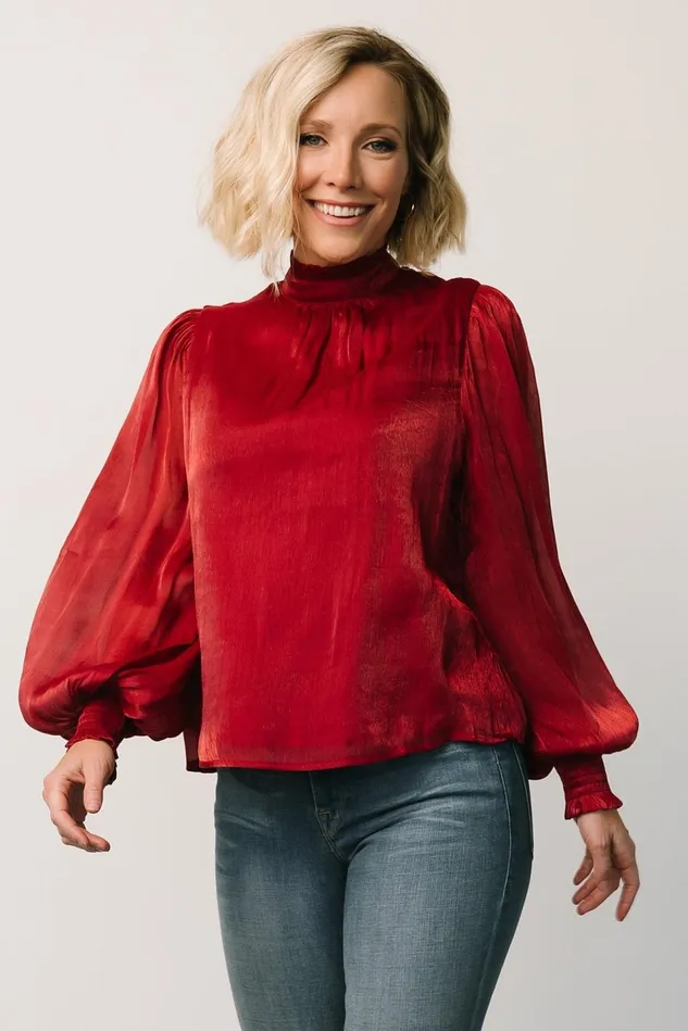 Baltic Born Blouses Shirts Women Willa Shimmer Top Wine Baltic Born Blouses Shirts Women Willa Shimmer Top Wine