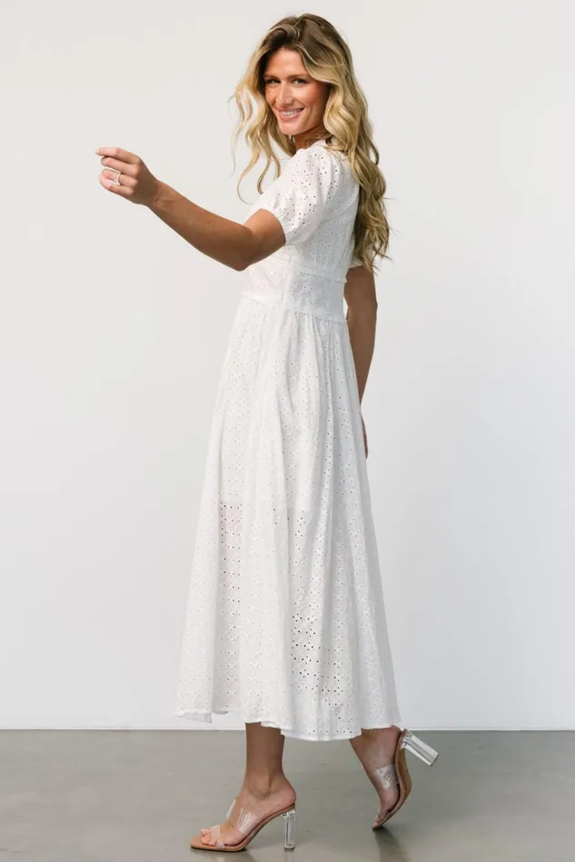 Baltic Born Bridal Women Esther Eyelet Midi Dress Off White Baltic Born Bridal Women Esther Eyelet Midi Dress Off White