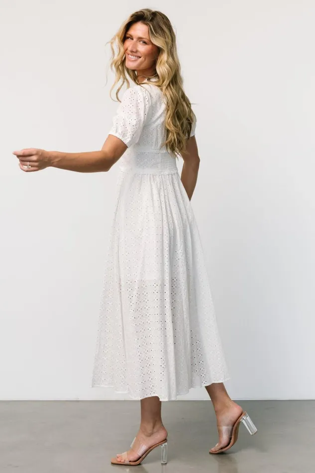 Baltic Born Bridal Women Esther Eyelet Midi Dress Off White Baltic Born Bridal Women Esther Eyelet Midi Dress Off White