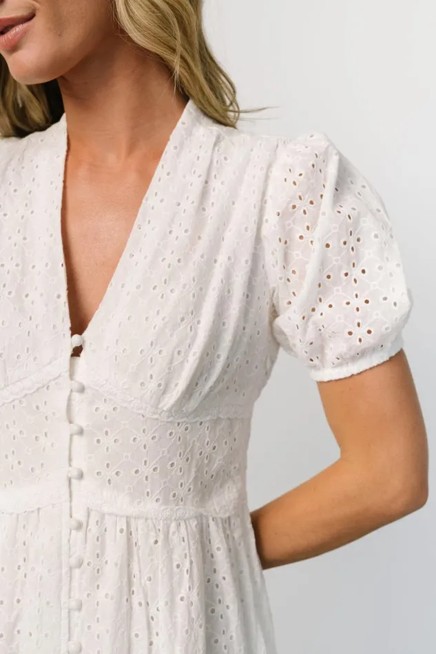 Baltic Born Bridal Women Esther Eyelet Midi Dress Off White Baltic Born Bridal Women Esther Eyelet Midi Dress Off White