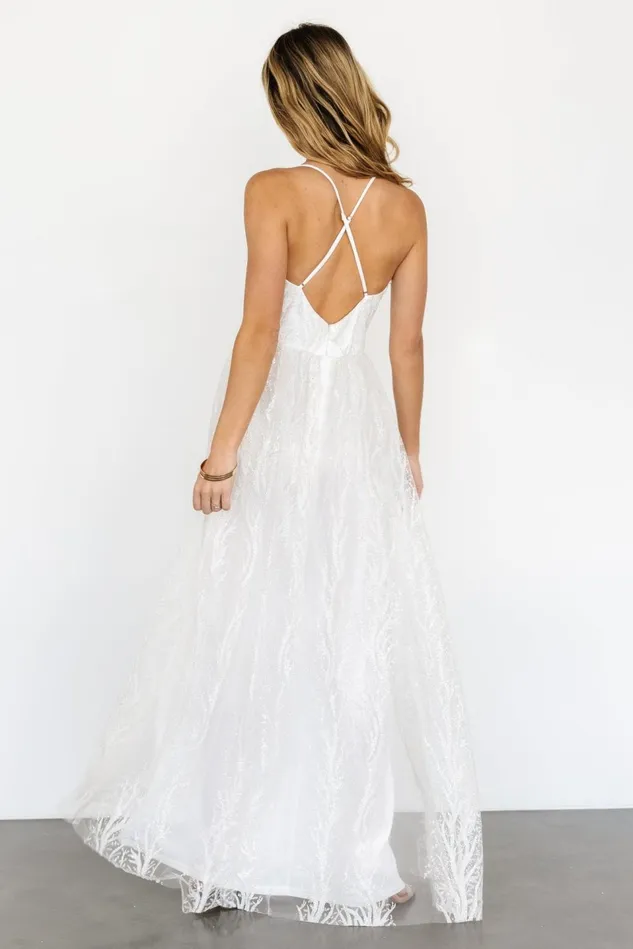 Baltic Born Bridal Women Zayla Shimmer Gown White Baltic Born Bridal Women Zayla Shimmer Gown White