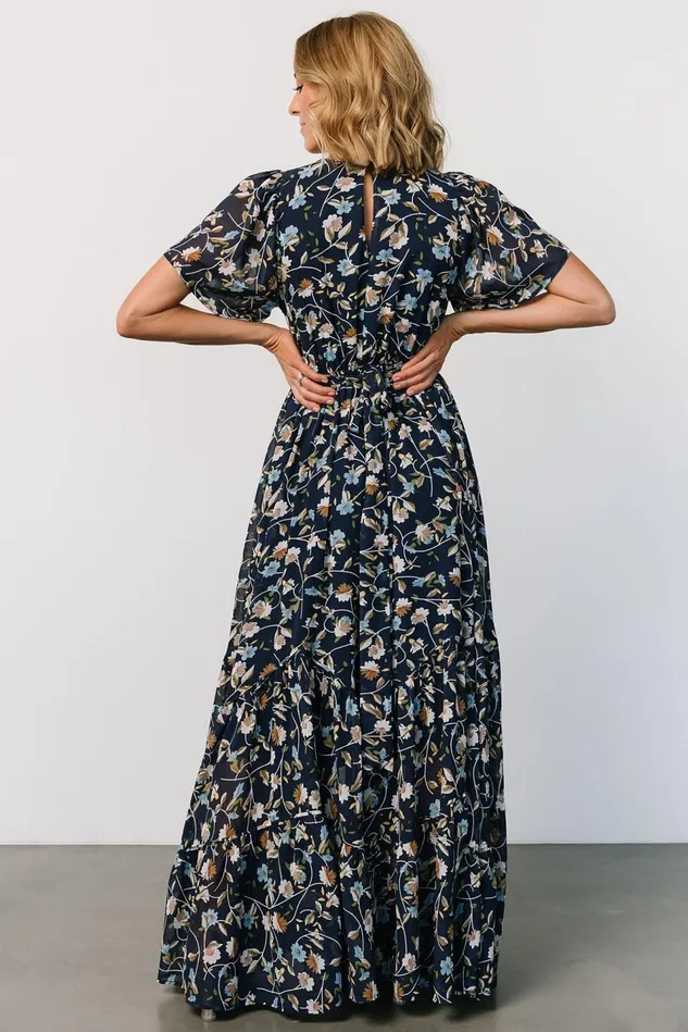 Baltic Born Bump Friendly Women Katherine Maxi Dress Dark Blue Floral Baltic Born Bump Friendly Women Katherine Maxi Dress Dark Blue Floral