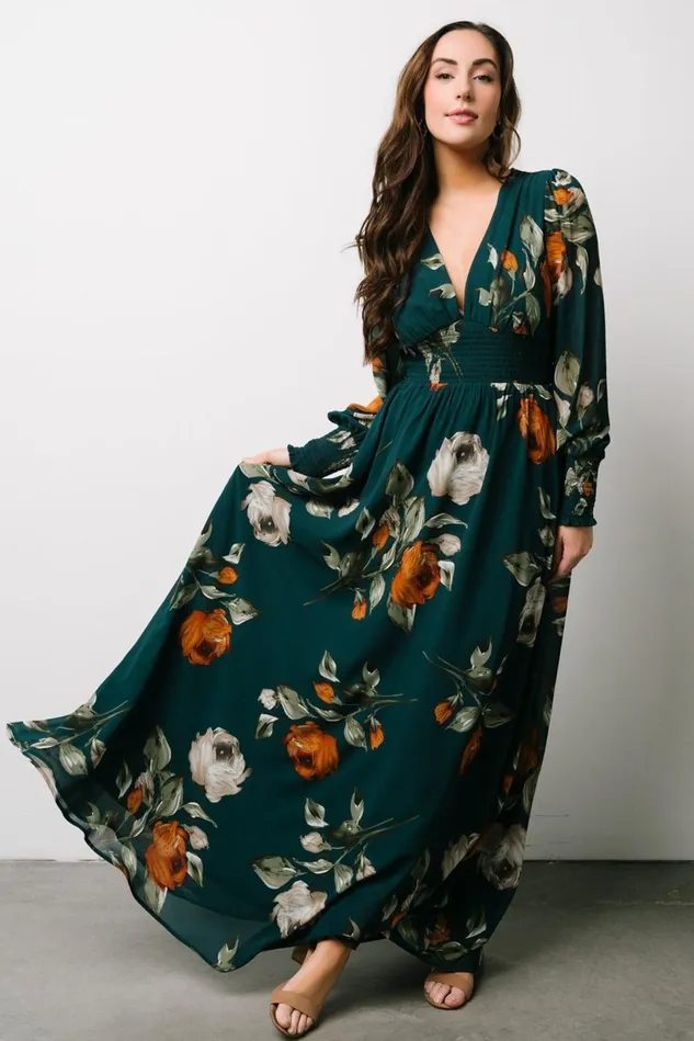 Baltic Born Bump Friendly Women Olivia Maxi Dress Deep Topaz Floral