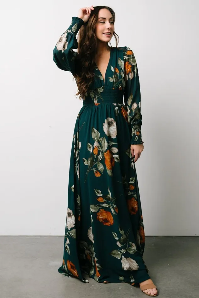 Baltic Born Bump Friendly Women Olivia Maxi Dress Deep Topaz Floral Baltic Born Bump Friendly Women Olivia Maxi Dress Deep Topaz Floral