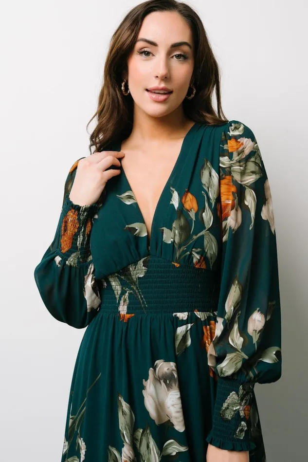 Baltic Born Bump Friendly Women Olivia Maxi Dress Deep Topaz Floral Baltic Born Bump Friendly Women Olivia Maxi Dress Deep Topaz Floral