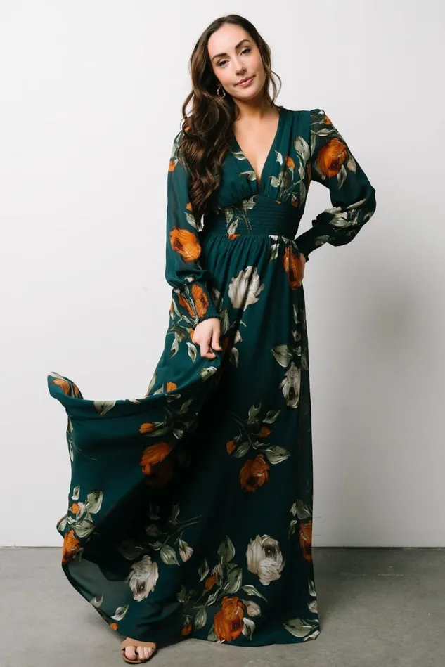 Baltic Born Bump Friendly Women Olivia Maxi Dress Deep Topaz Floral Baltic Born Bump Friendly Women Olivia Maxi Dress Deep Topaz Floral