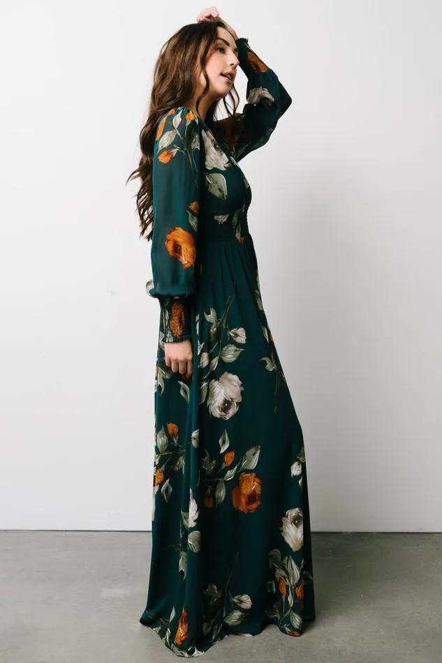 Baltic Born Bump Friendly Women Olivia Maxi Dress Deep Topaz Floral Baltic Born Bump Friendly Women Olivia Maxi Dress Deep Topaz Floral