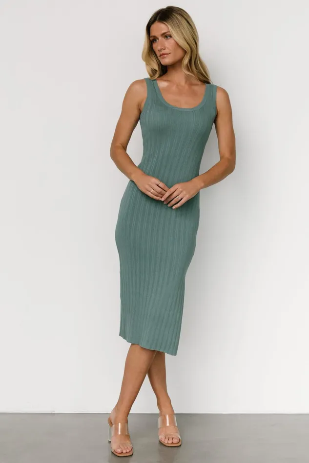 Baltic Born Bump Friendly Women Rue Ribbed Midi Dress Eucalyptus Baltic Born Bump Friendly Women Rue Ribbed Midi Dress Eucalyptus