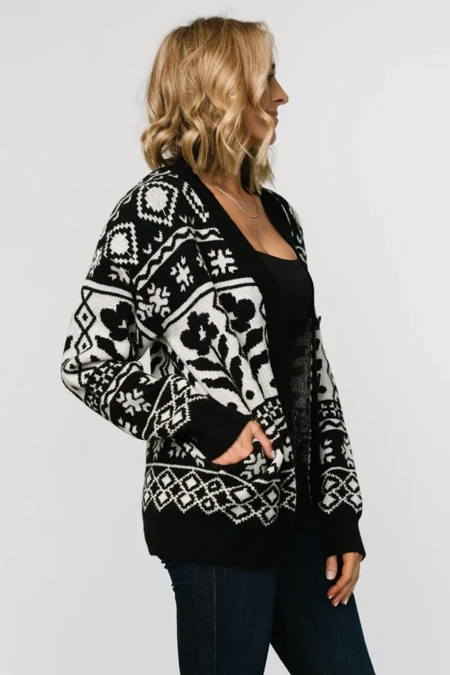 Baltic Born Cardigans Women Jackson Oversized Cardigan Black Print Baltic Born Cardigans Women Jackson Oversized Cardigan Black Print