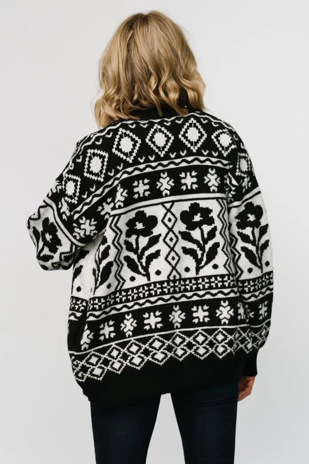 Baltic Born Cardigans Women Jackson Oversized Cardigan Black Print Baltic Born Cardigans Women Jackson Oversized Cardigan Black Print