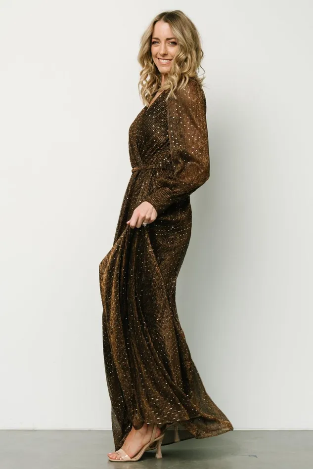 Baltic Born Embellished Sequin Women Abigail Sparkle Gown Bronze