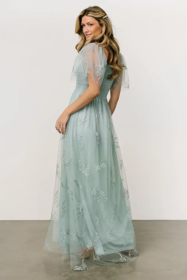 Baltic Born Embellished Sequin Women Cassandra Tulle Maxi Dress Sage Sparkle Baltic Born Embellished Sequin Women Cassandra Tulle Maxi Dress Sage Sparkle