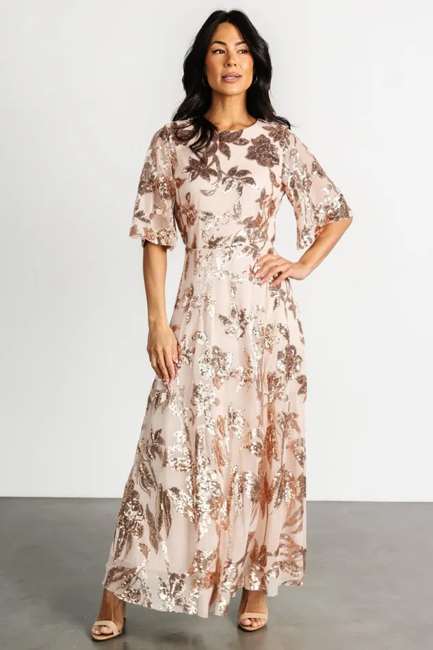 Baltic Born Embellished Sequin Women Lucy Sequin Dress Rose Gold