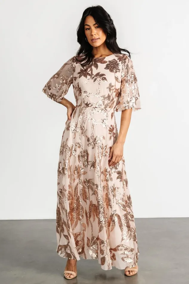 Baltic Born Embellished Sequin Women Lucy Sequin Dress Rose Gold Baltic Born Embellished Sequin Women Lucy Sequin Dress Rose Gold