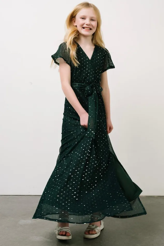 Baltic Born Embellished Sequin Women Youth Grace Sparkle Gown Emerald