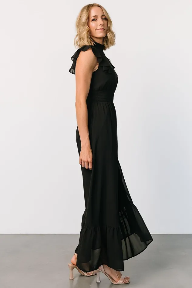 Baltic Born Maxi Dresses Women Kearny Ruffle Maxi Dress Black Baltic Born Maxi Dresses Women Kearny Ruffle Maxi Dress Black