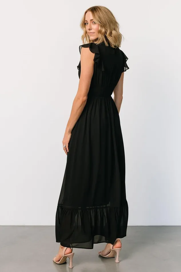 Baltic Born Maxi Dresses Women Kearny Ruffle Maxi Dress Black Baltic Born Maxi Dresses Women Kearny Ruffle Maxi Dress Black