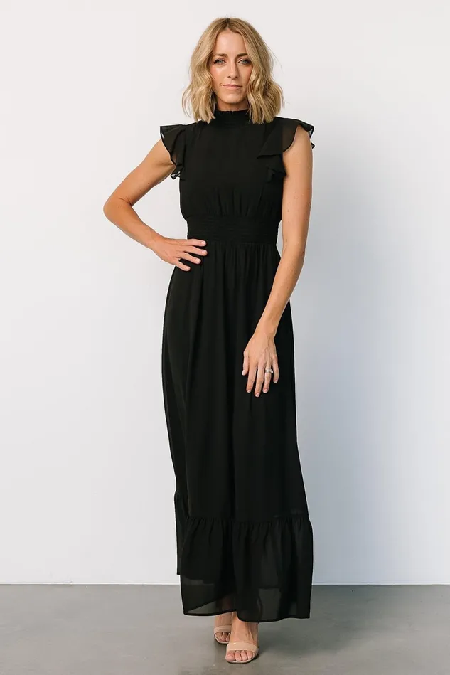 Baltic Born Maxi Dresses Women Kearny Ruffle Maxi Dress Black Baltic Born Maxi Dresses Women Kearny Ruffle Maxi Dress Black