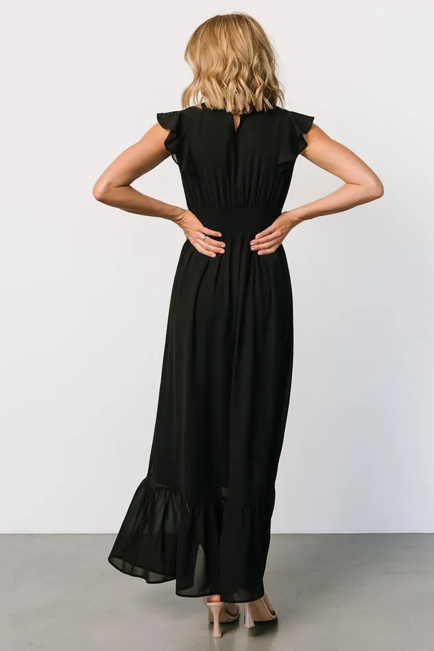 Baltic Born Maxi Dresses Women Kearny Ruffle Maxi Dress Black Baltic Born Maxi Dresses Women Kearny Ruffle Maxi Dress Black