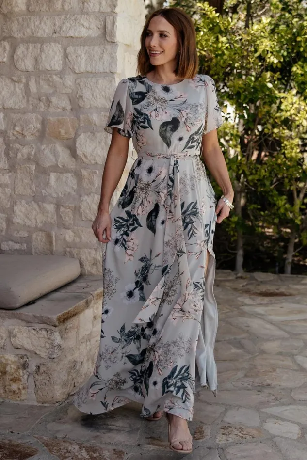 Baltic Born Maxi Dresses Women Naomi Short Sleeve Maxi Dress Pale Blue Floral