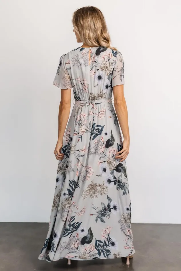 Baltic Born Maxi Dresses Women Naomi Short Sleeve Maxi Dress Pale Blue Floral