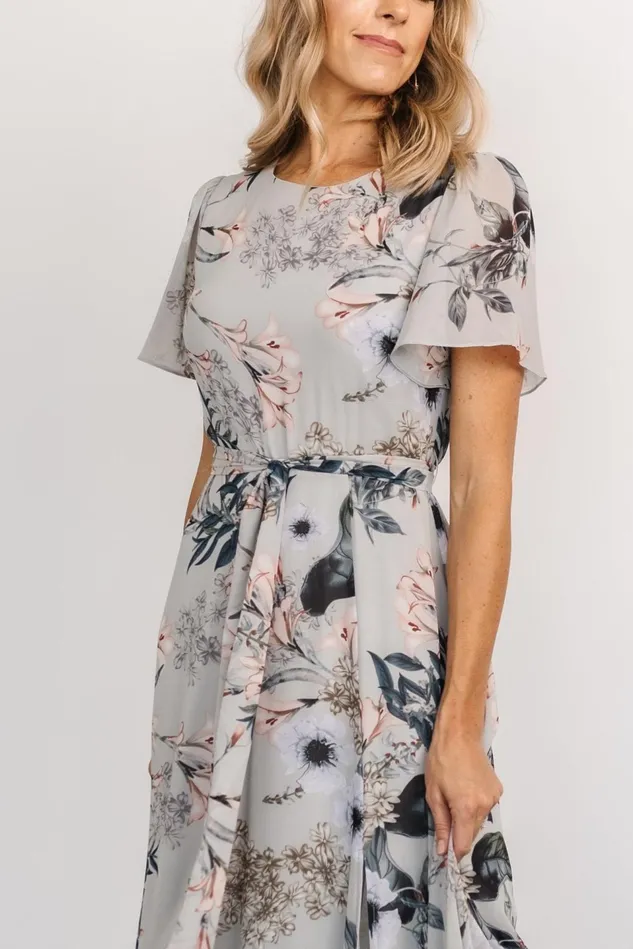 Baltic Born Maxi Dresses Women Naomi Short Sleeve Maxi Dress Pale Blue Floral