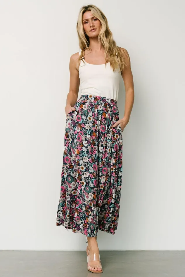 Baltic Born Maxi Dresses Women Reilly Maxi Skirt Navy Flower Print