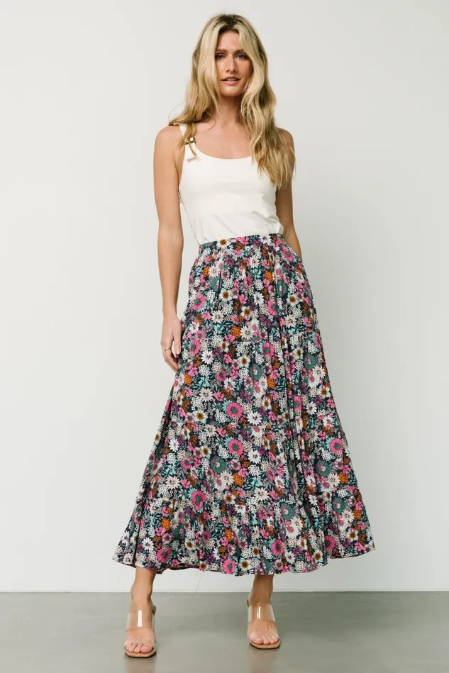 Baltic Born Maxi Dresses Women Reilly Maxi Skirt Navy Flower Print Baltic Born Maxi Dresses Women Reilly Maxi Skirt Navy Flower Print