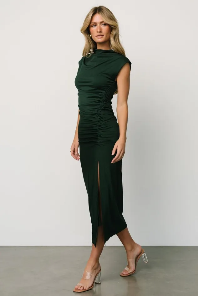 Baltic Born Maxi Dresses Women Sasha Ruched Maxi Dress Green Baltic Born Maxi Dresses Women Sasha Ruched Maxi Dress Green