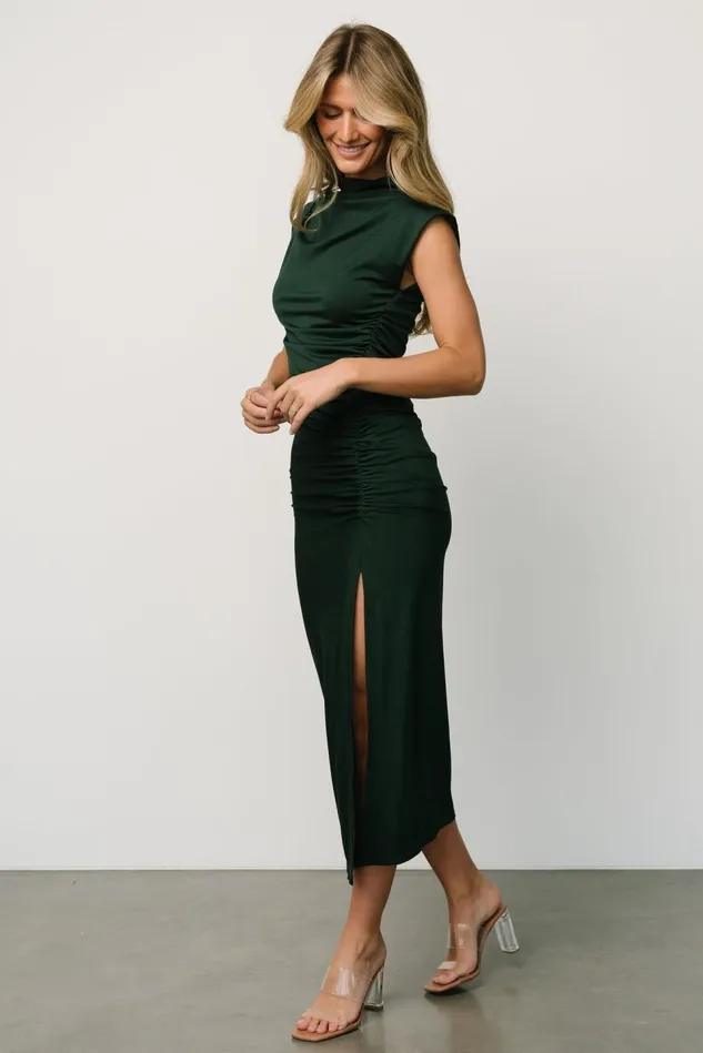 Baltic Born Maxi Dresses Women Sasha Ruched Maxi Dress Green Baltic Born Maxi Dresses Women Sasha Ruched Maxi Dress Green