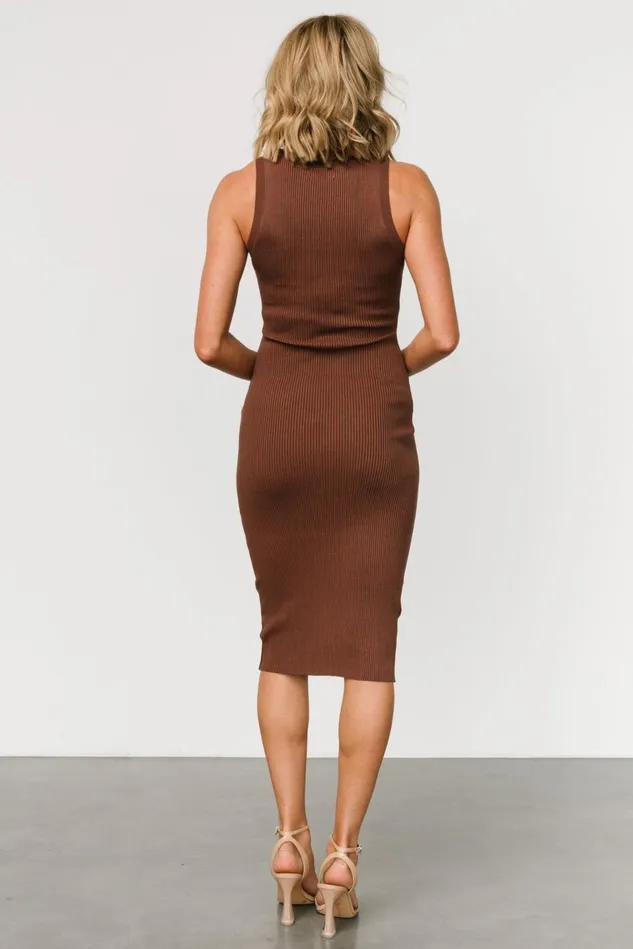 Baltic Born Midi Dresses Women Caitlyn Ribbed Tank Dress Brown Baltic Born Midi Dresses Women Caitlyn Ribbed Tank Dress Brown