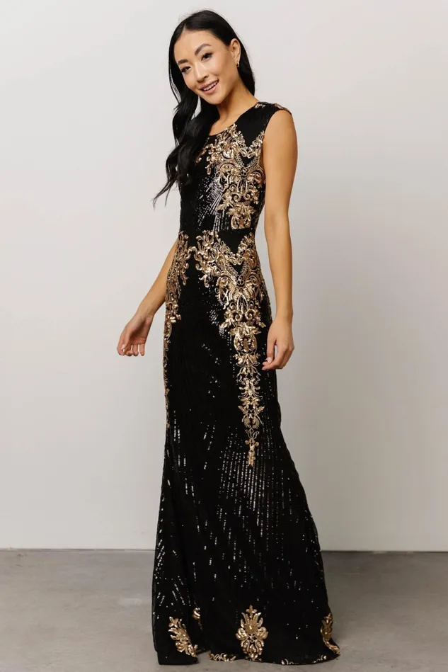 Baltic Born Mother Of The Bride Women Azura Gown Black And Gold Baltic Born Mother Of The Bride Women Azura Gown Black And Gold
