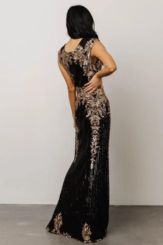 Baltic Born Mother Of The Bride Women Azura Gown Black And Gold Baltic Born Mother Of The Bride Women Azura Gown Black And Gold