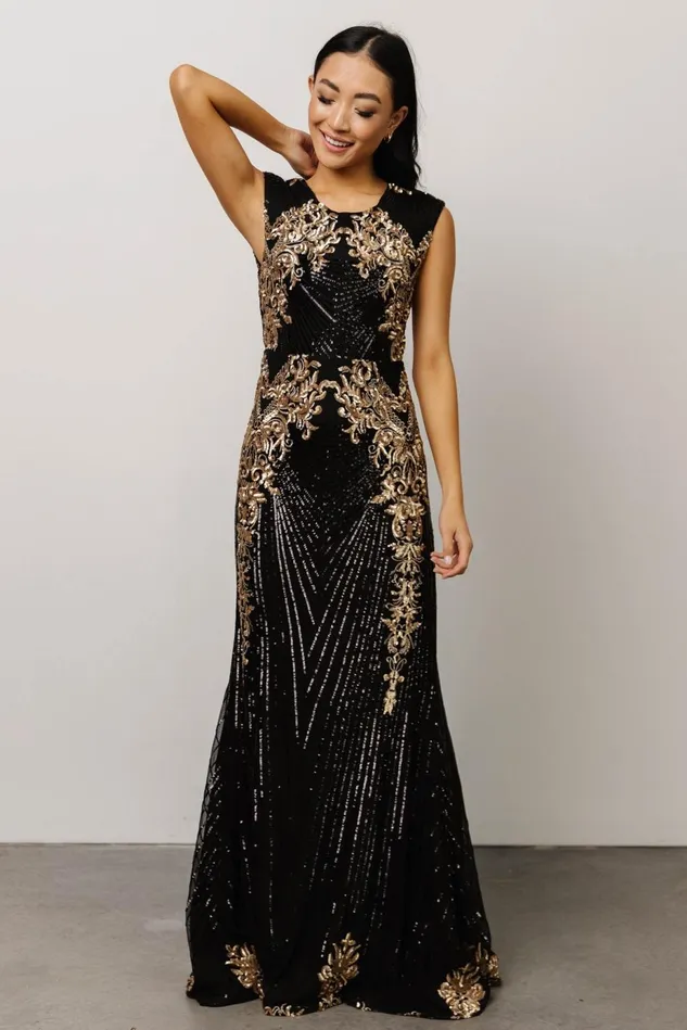 Baltic Born Mother Of The Bride Women Azura Gown Black And Gold Baltic Born Mother Of The Bride Women Azura Gown Black And Gold