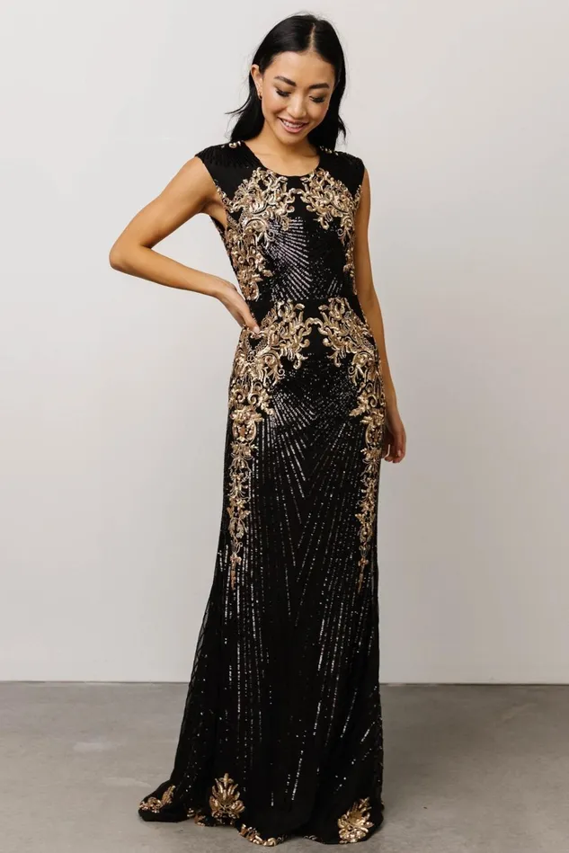 Baltic Born Mother Of The Bride Women Azura Gown Black And Gold Baltic Born Mother Of The Bride Women Azura Gown Black And Gold