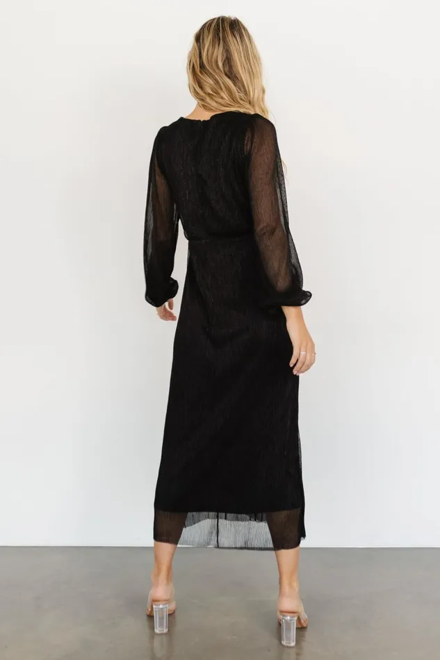 Baltic Born Mother Of The Bride Women Devlyn Pleated Dress Black Shimmer