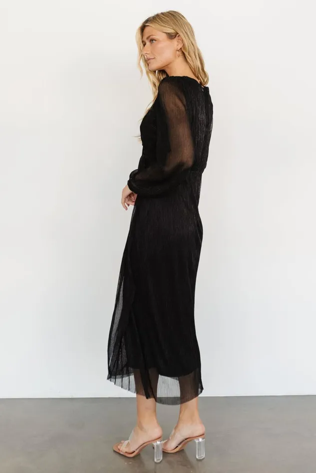 Baltic Born Mother Of The Bride Women Devlyn Pleated Dress Black Shimmer