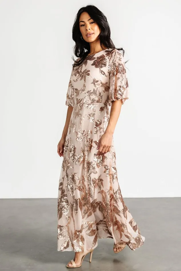 Baltic Born Mother Of The Bride Women Lucy Sequin Dress Rose Gold Baltic Born Mother Of The Bride Women Lucy Sequin Dress Rose Gold
