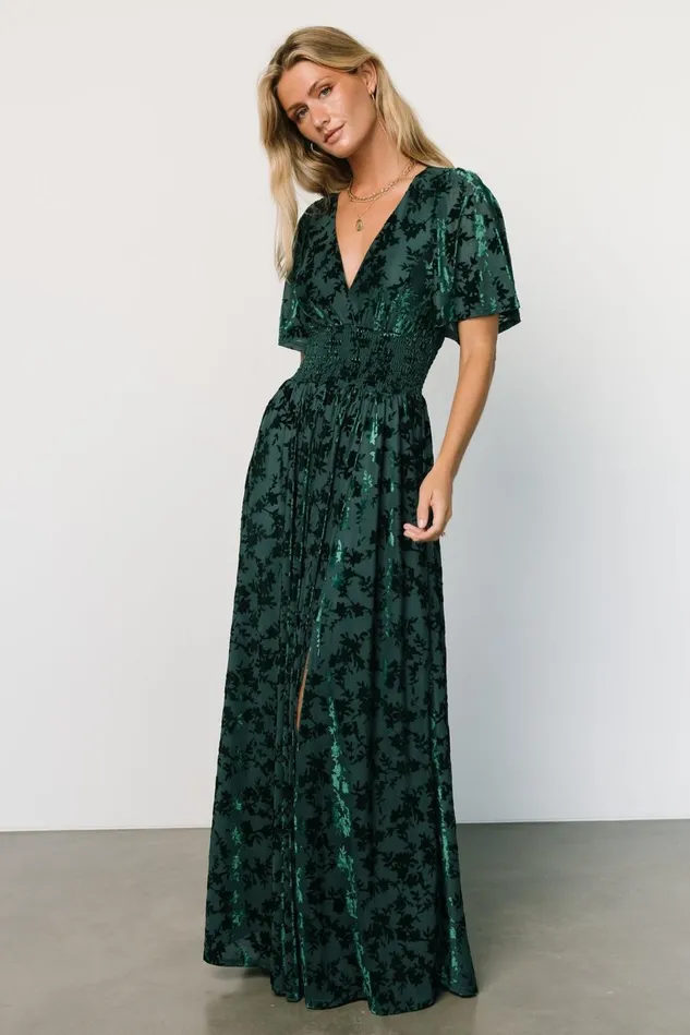 Baltic Born Mother Of The Bride Women Veronica Velvet Maxi Dress Green